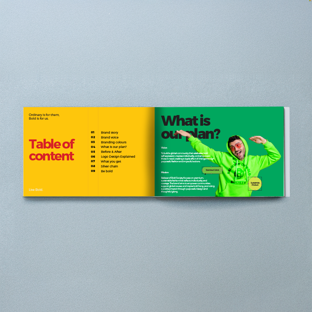brand book manual design for a bold fashion brand located in the UAE